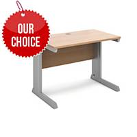 Vivo Straight Desk 1000x600mm Beech/Silver - Delivery Only - Excludes NI