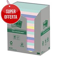 Foglietti Post-it® carta riciclata 16 blocchetti 76 x 127 mm pastello -conf. 16