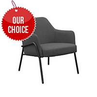 CORBY LOUNGE CHAIR D/GRY W/BLK FRAME D&I
