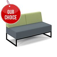 Nera Modular Double Bench  Double Back Black Frame in Green  D&Itall  Excl NI