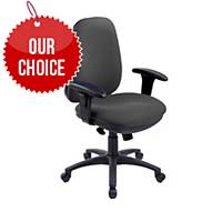 RE1 Deluxe High Back Operators Chair With Synchron - Charcoal