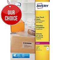 AVERY L7565-25 QUICKPEEL CLEAR LASER ADDRESSING LABELS 99.1 X 67.7MM - BOX OF 25