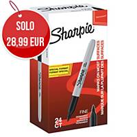 Marcatore indelebile Sharpie punta fine nero - conf. 20 + 4 gratis