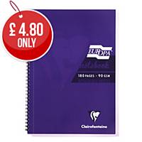 Clairefontaine Europa Wire bound Notebook A5 -  Purple Cover