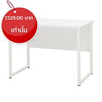 SIMMATIK โต๊ะทำงานไม้ขาเหล็ก L-QU120W สีขาว