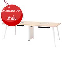 SIMMATIK โต๊ะประชุมไม้ L-MT-OV300 300X100X75 ซม โอ๊ค/ขาว