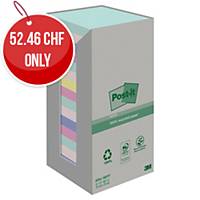 Post-it notes Post-it Green Notes 100 recy ppr ,76x76mm, assorted, pack 16 pcs