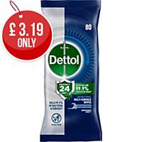 Dettol Protect24 Antibacterial Multi Surface Wipes -  Pack of 80