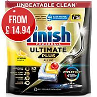 Finish Ultimate Plus All in 1 Dishwasher Tablets, Lemon, 52 tabs