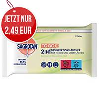 Sagrotan Desinfektionstücher 2in1, Zitronenblütenduft, 15 Stück