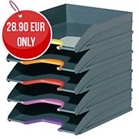 Durable VARICOLOR ECO Stackable Document Letter Tray - A4 Grey, Pack of 5