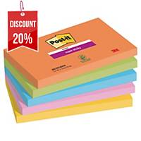 Post-it® Super Sticky Notes, Boost Colour Collection, 76 mm x 127 mm