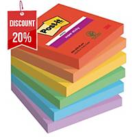 Post-it® Super Sticky Notes, Playful Colour Collection, 76 mm x 76 mm