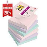 Post-it® Super Sticky Z-Notes Soulful Collection, 76mmx76mm, 6 Pads of 90 Sheets