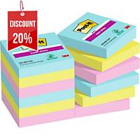 Post-it® Super Sticky Notes Cosmic Collection, 47,6mmx47,6mm, 12 Pads/90 Sheets