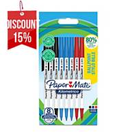 Paper Mate Kilometrico Recycled Ballpoint Pens Assorted - Pack of 8