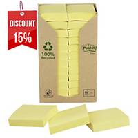 Post-it 653YRT recycled notes 38x51 mm light yellow - pack of 24
