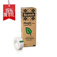 Cinta adhesiva invisible Scotch Magic reciclada - 19 mm x 33 m - Pack 9 rollos