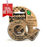 Portarrollo reciclado + cinta adhesiva Scotch Magic ecológica - 19 mm x 20 m