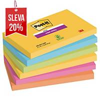 Super Sticky bločky Post-it® 655, 76x127 mm, barevné, bal. 6 bločků/90 lístků