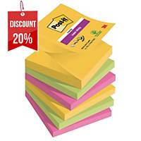 3M Post-it® Super Sticky Z-Notes, 76x76mm, Mixed, 6 Pads/90 Sh