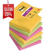 Super Sticky Z-bločky Post-it® R330, 76x76mm, barev., bal. 6 bločků/90 lístků