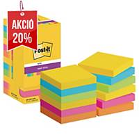 3M Post-it® 621 Super Sticky jegyzettömb, 47,6 x 47,6 mm, színes, 12 tömb/90 lap
