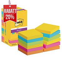 3M Post-it® 621 Super Sticky Haftnotizen, 47,6x47,6 mm, farb., 12 Blöcke/90Blatt